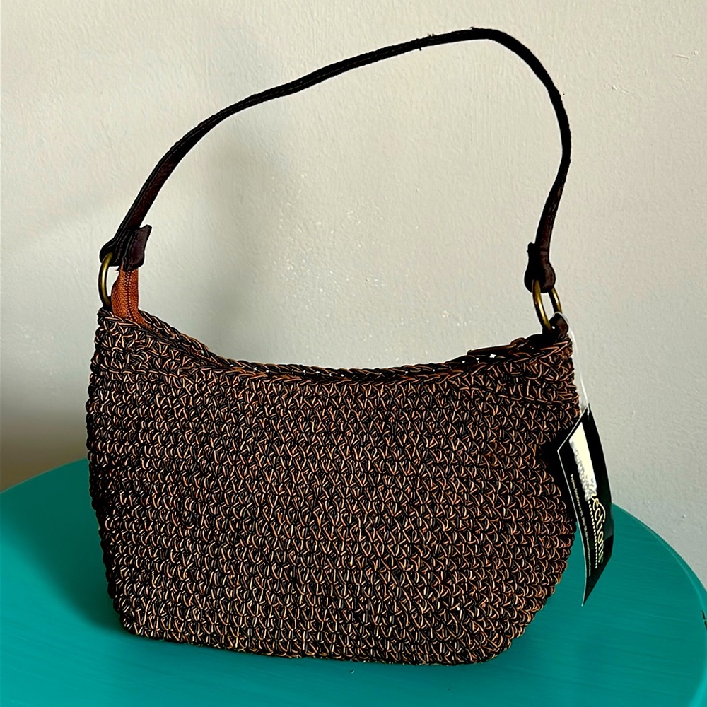 Connections New Chic Trendy Minimalist Woven Fabric Baguette Shoulder Handbag